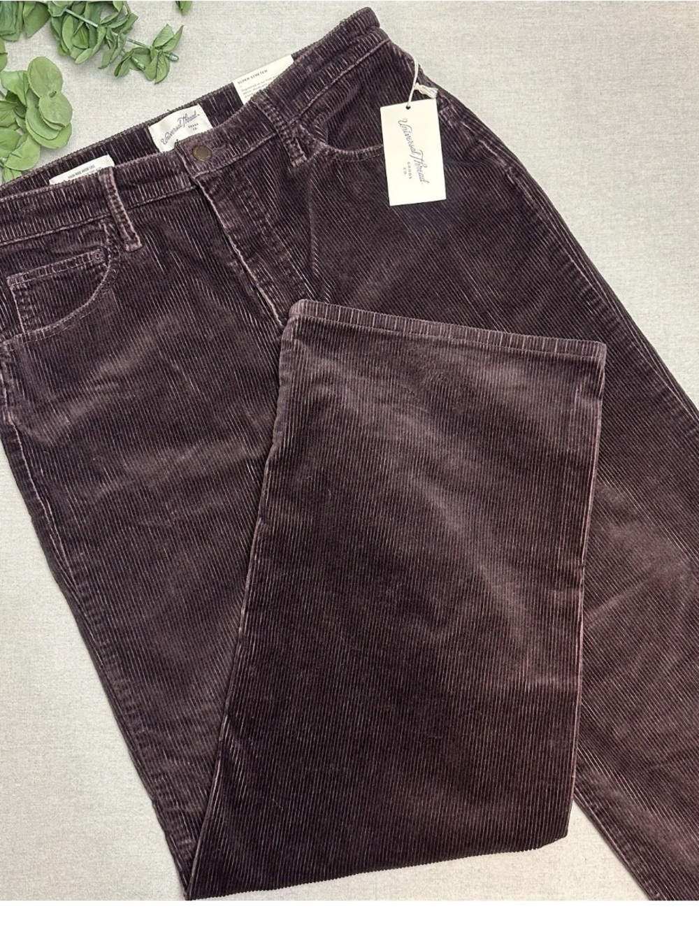 Universal Thread High Rise Wide Leg Corduroy Pants Brown NWT